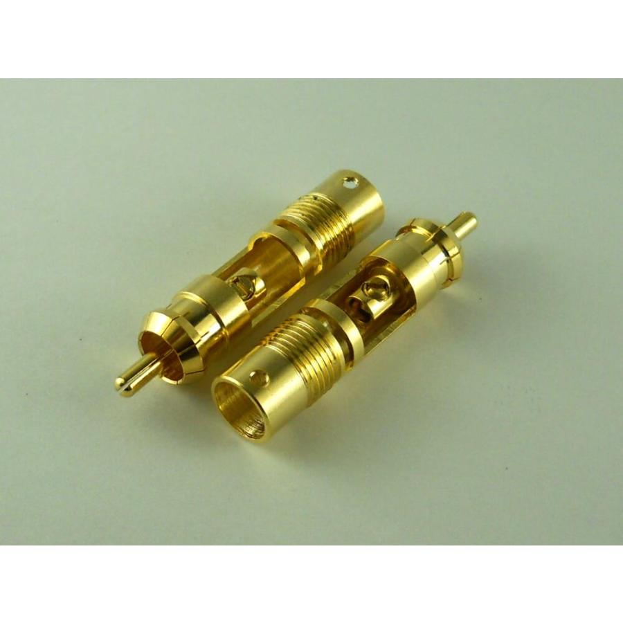 RCAプラグ RCAコネクタ ピンプラグ 自作用 24K 金メッキ A2 ブラック 4