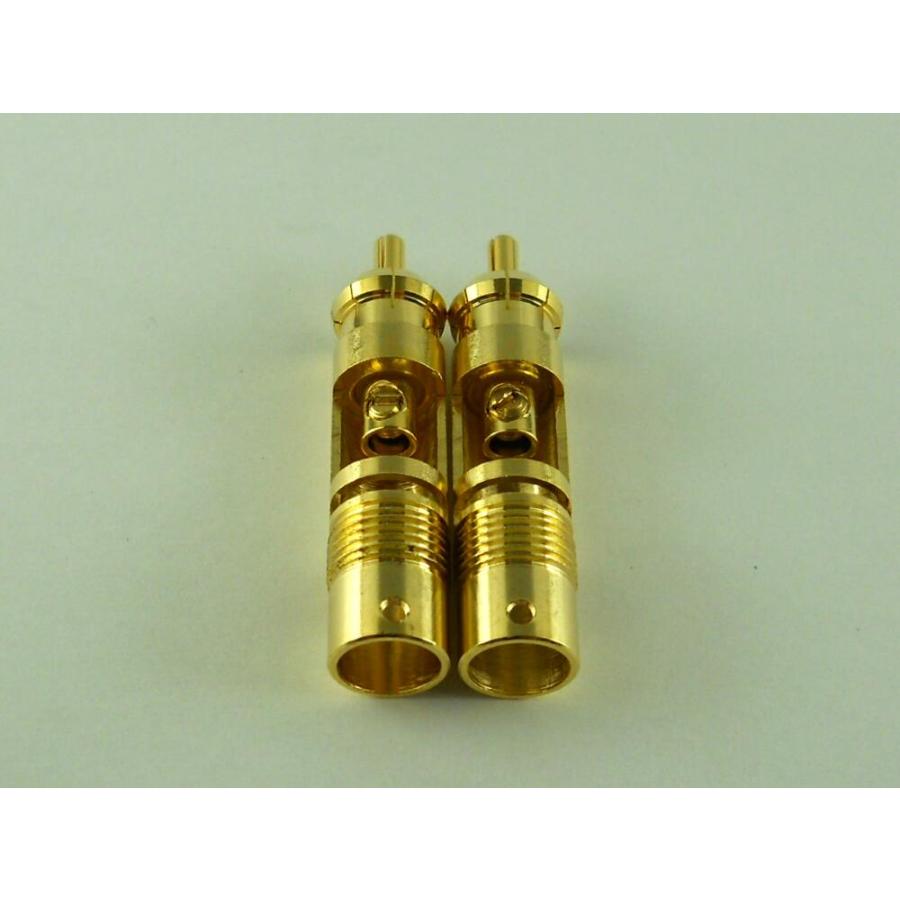 RCAプラグ RCAコネクタ ピンプラグ 自作用 24K 金メッキ A2 ブラック 4