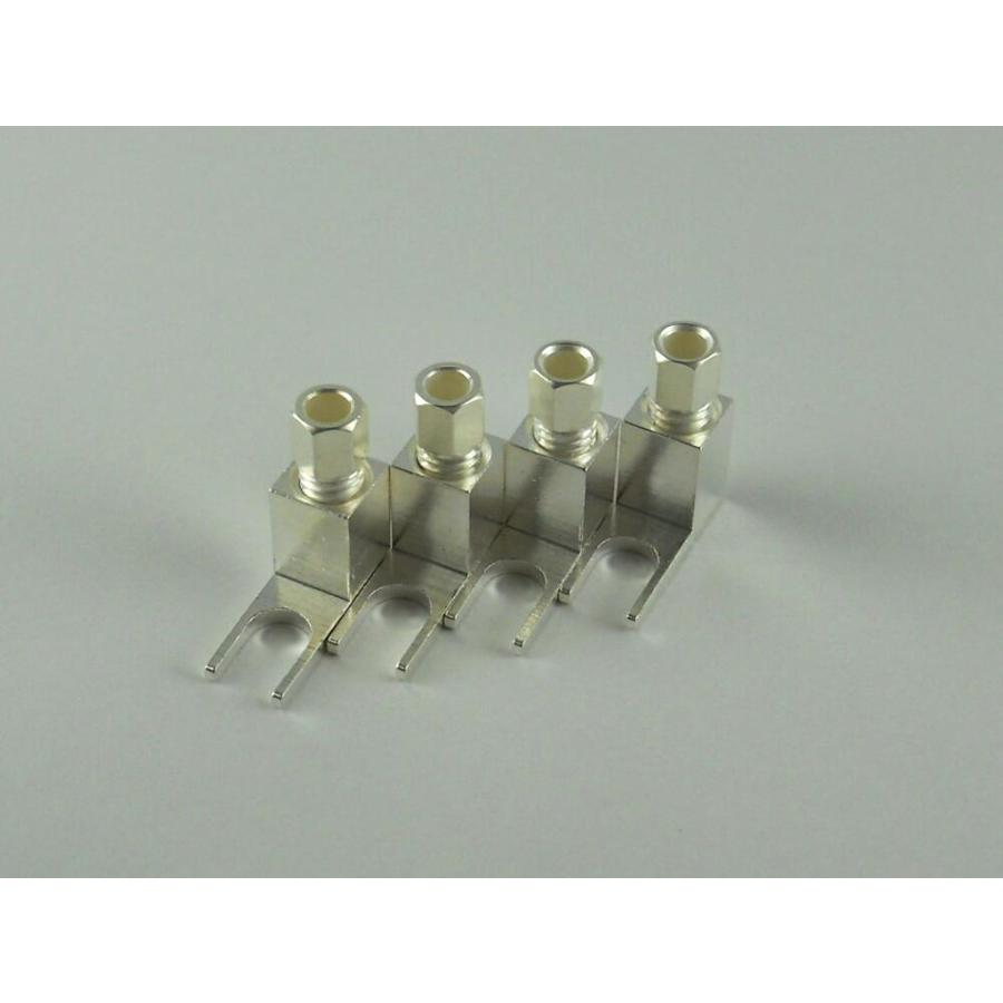 Yラグ端子 Y端子 U端子 スピーカー端子 シルバー 銀メッキ L型 4