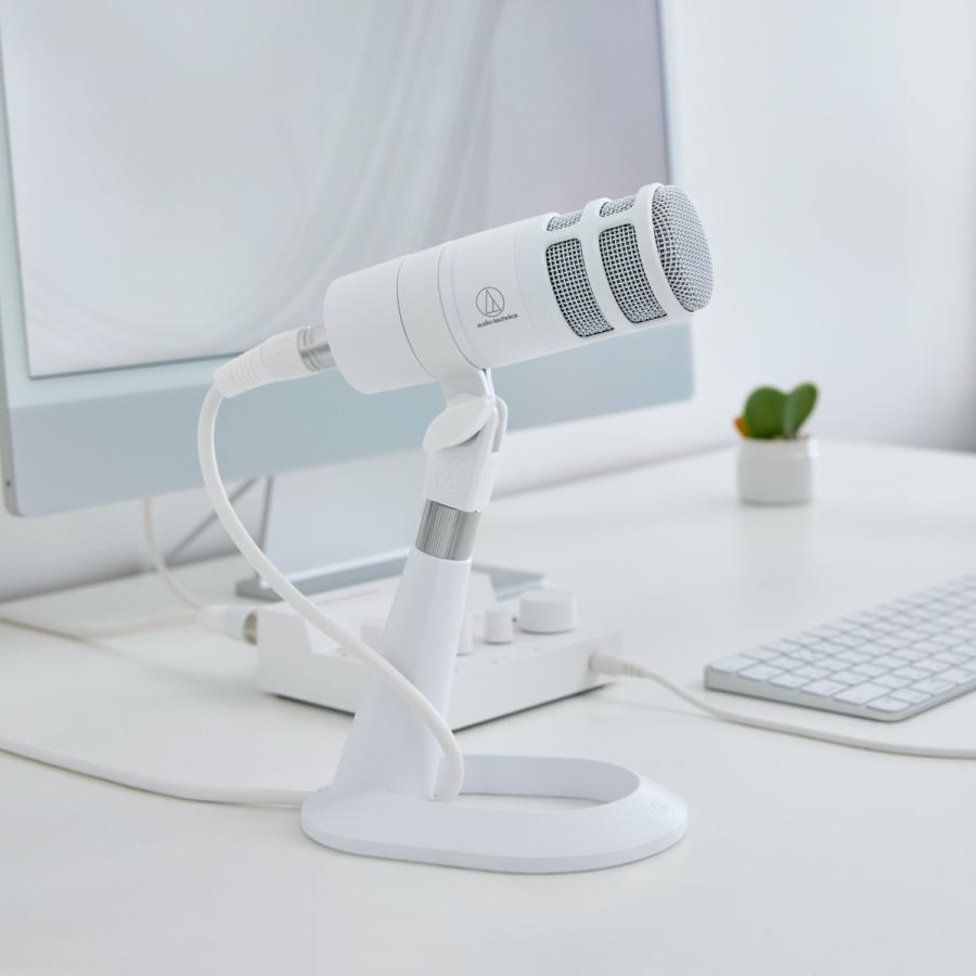 オーディオテクニカ（audio-technica） AT8703 WH マイクスタンド 卓上