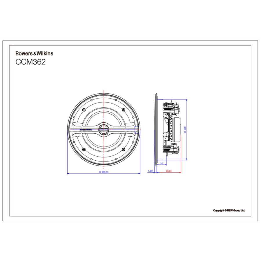 即納！】B&W CCM362/W（ホワイト・2本1組） 埋め込み型