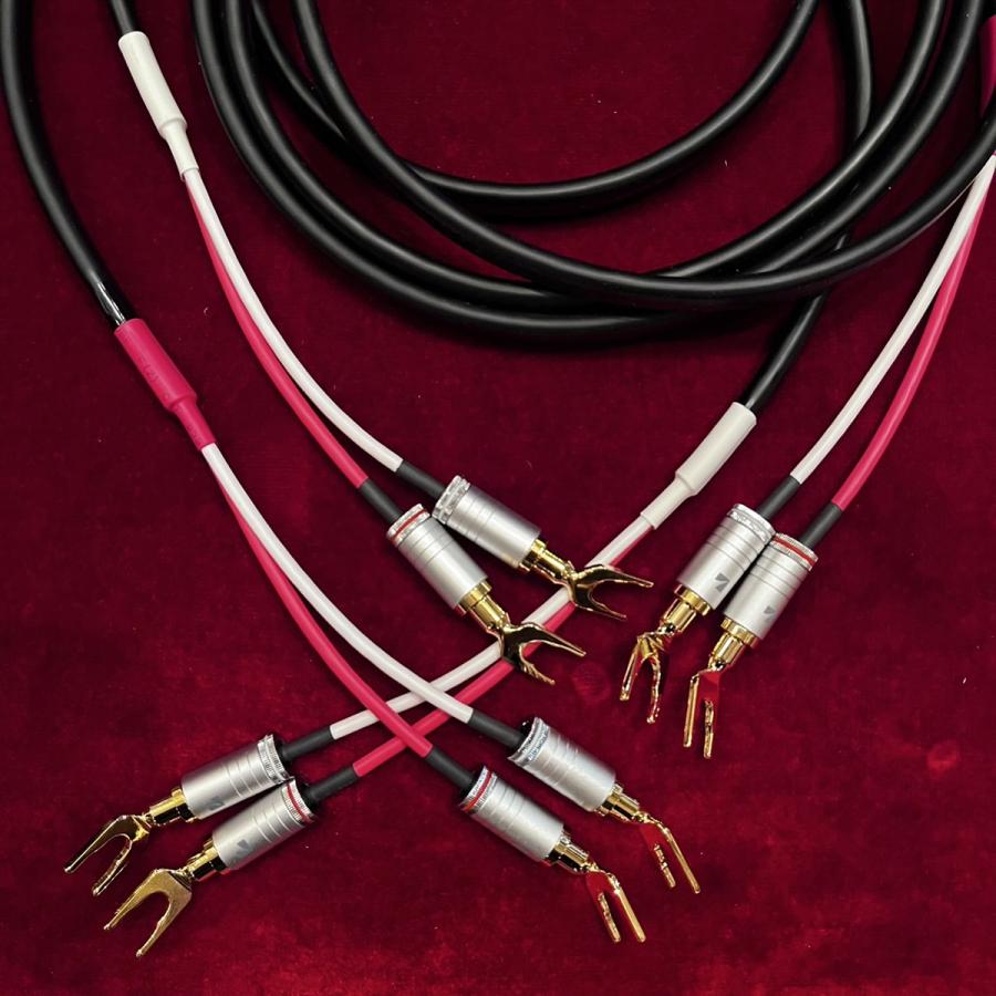 LUXMAN SPケーブル/2mペア+両端Yラグ完成品】LUXMAN JPS-100/2mペア +