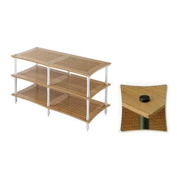 QUADRASPIRE (クアドラスパイア) オーディオラック Q4D VENT TWIN 棚板:ナチュラルチェリー ブラックポール