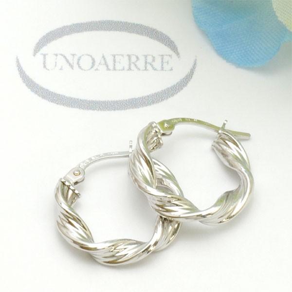 UNOAERRE ウノアエレ UNOAERRE K18WGホワイトゴールド フープ