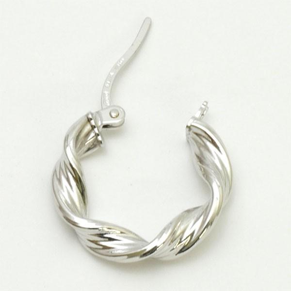 ウノアエレ K18WG フープピアス リングピアス ホワイトゴールド イタリア製 ウノアエレ K18WG フープピアス リングピアス ホワイトゴールド