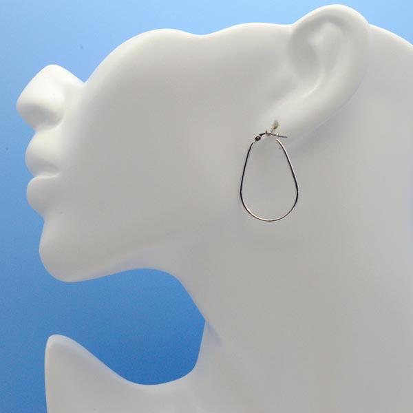 はな　UNOAERRE K18ホワイトゴールドフープピアス 変形フープ UNOAERRE K18ホワイトゴールドポリッシュフープピアス 29447 | UNOAERRE