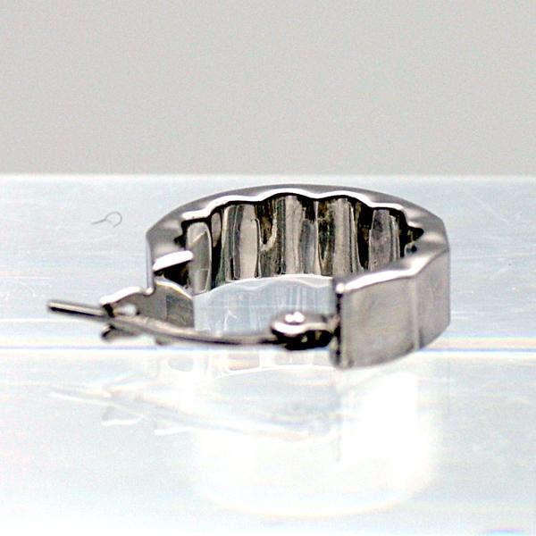 ウノアエレ【UNOAERRE】K18ホワイトゴールド フープピアス 32463#2716の画像