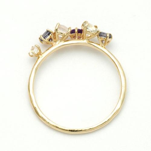 K10 リング　ゴールドリング　マルチカラー　イエローゴールド　10.5号 ジュエリーツツミ K10イエローゴールドマルチストーンリング