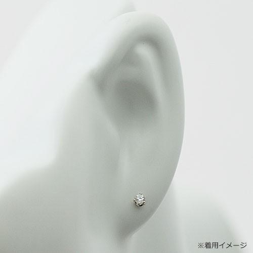 鑑定書付き一粒ダイヤモンドピアス プラチナ 3本爪【0.343ct Dカラー