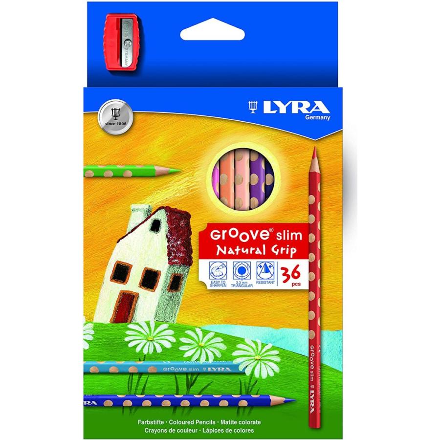 リラ LYRA 文具 色鉛筆 三角グリップ 美しい発色 グルーヴスリム 36色セット (シャープナー付き) その他おもちゃ