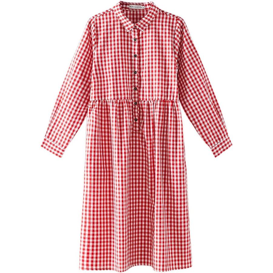 安心の定価販売 ネコート シャツワンピース レディース ワンピース ゆったり チェック 長袖 大きいサイズ マタニティ 春 夏 秋 レッド L Nc 08 Lrd 特売 Fsl Gabon Com