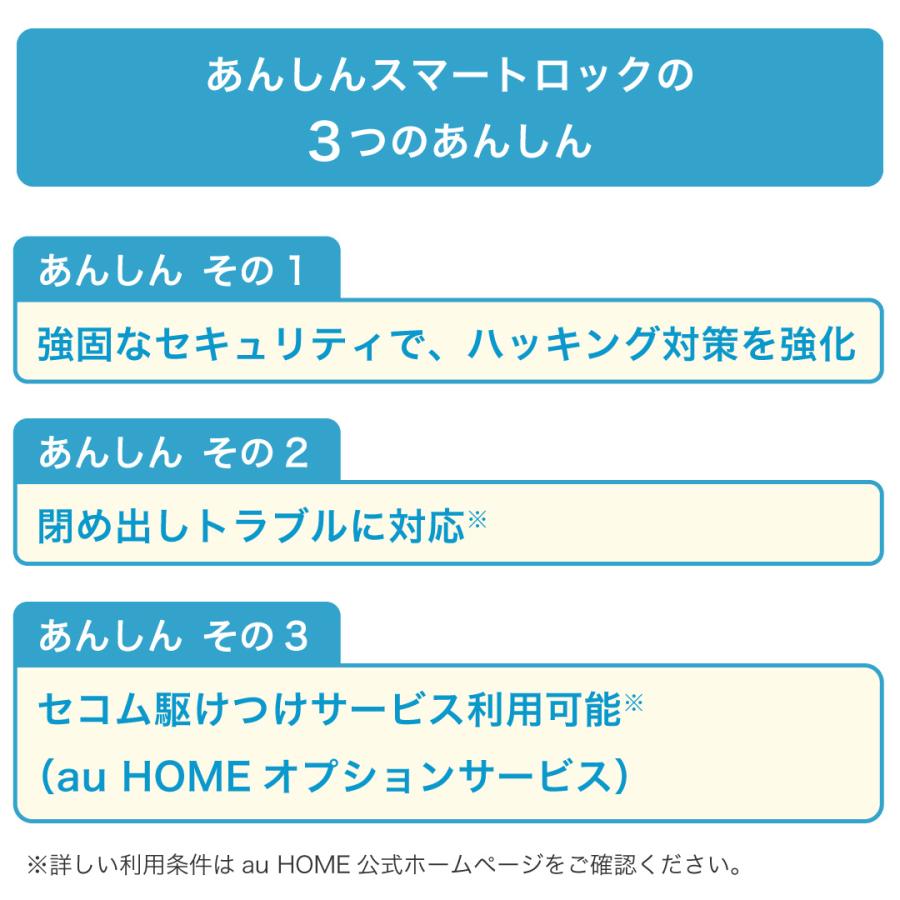 あんしんスマートロック＋あんしんスマートロック Hub 閉め出しトラブル対応  閉め忘れ通知 手ぶら解錠 ツーロック連動  あんしんウォッチャー連携｜auhome｜08