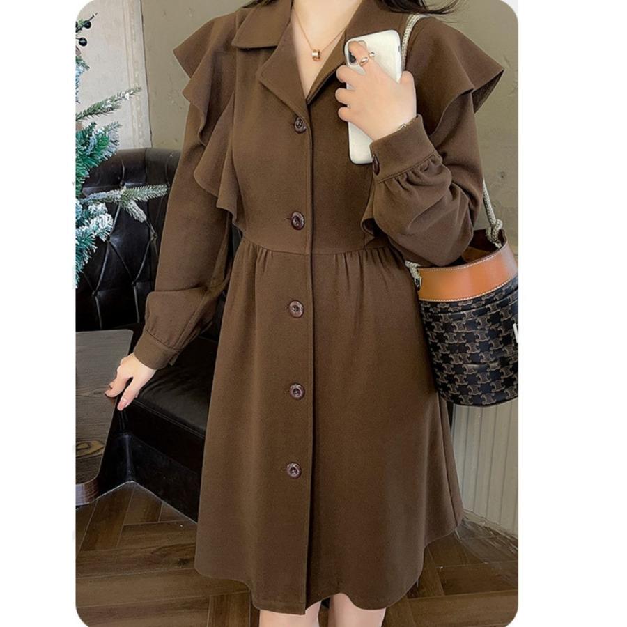 送料込 ワンピース ミニワンピース前開き シャツワンピース フリル トレンチ風 ワンピース タイプ 4xl Roamwales Com
