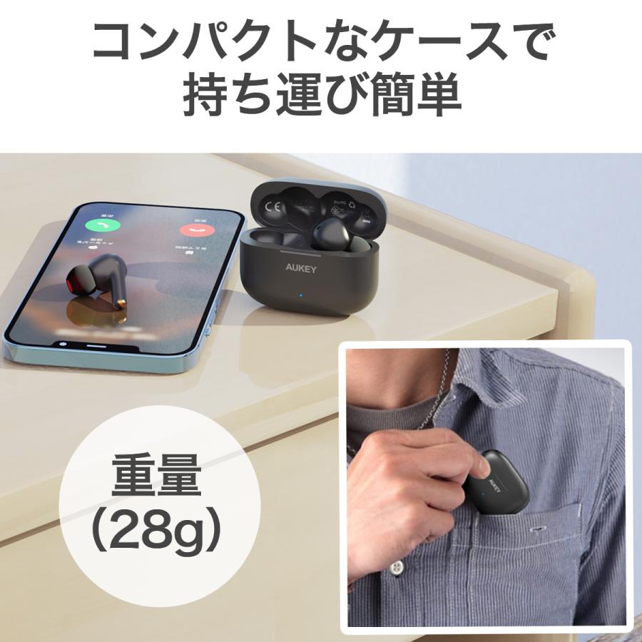 AUKEY ワイヤレスイヤホン bluetooth IPX7 防水 マイク付き ヘッド