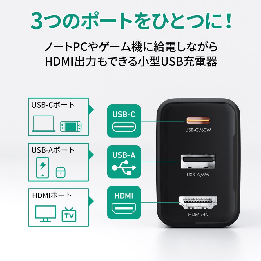 AUKEY 【2/4-9 期間限定セール特別商品】USB充電器 HDMI テレビ