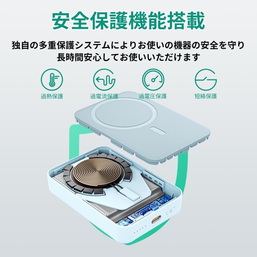 モバイルバッテリー 10000mAh 20W PD ワイヤレス充電 スマホ 急速充電 LED残量表示 AUKEY オーキー MagLink PB-ML01 | AUKEY | 11
