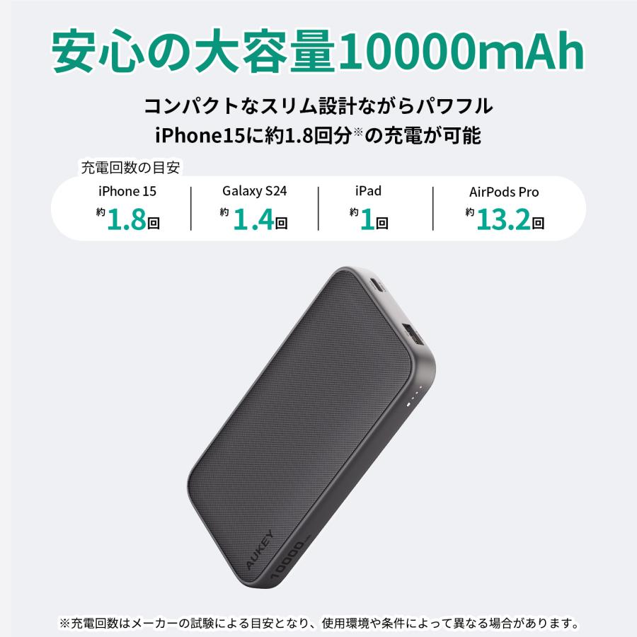 AUKEY 【期間限定セール】AUKEY モバイルバッテリー 10000mAh