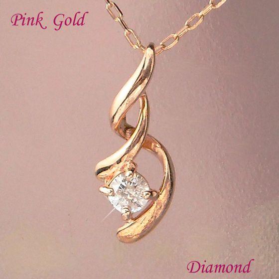 ダイヤモンド ネックレス 一粒 0.1ct 4月誕生石 天然石 0.1カラット 10金ピンクゴールド レディース 50代 40代 60代 30代 20代 k10pg シンプル 妻 彼女 ギフト | ブランド登録なし | 01