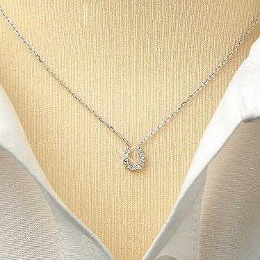 ダイヤモンド ネックレス ホースシュー 馬蹄 pt900