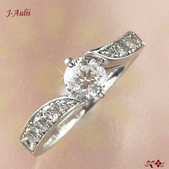 CZ ダイヤモンド 一粒 リング シルバー925