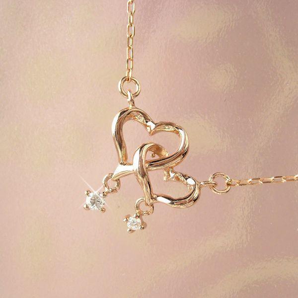 ダイヤモンド ブレスレット 10金ピンクゴールド ハート