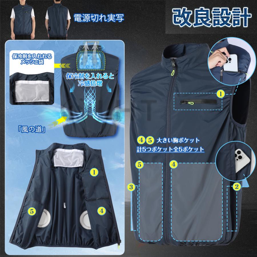 空調ベスト ファン付きベスト 空調作業服 空調ウェア フルーセット
