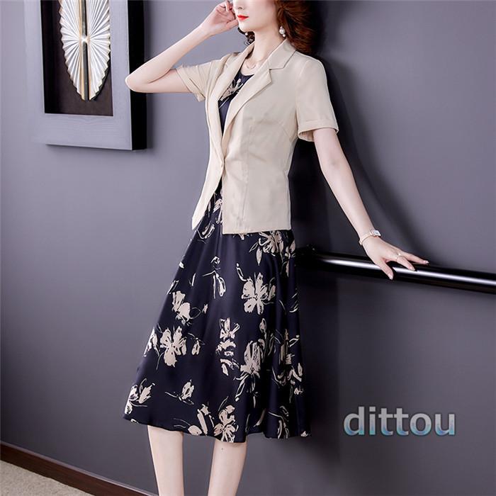 第一ネット ワンピーススーツ レディース 2点セット テーラードジャケット 半袖 夏コーデ オシャレ Ol 通勤 着痩せ ワンピースセット フォーマル ママスーツ 卒園式 スリム Caliconsciente Com