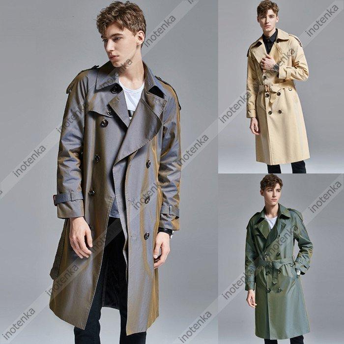 トレンチコート メンズ ロングコート ダブルトレンチ 角度によって色が変わる スプリングコート ダブルトレンチ ビジネスジャケット Dittou ダスターコート スプリングコート コート アウター 大きいサイズあり 008 Cjfs 高級感 ヤフー店 宅配の