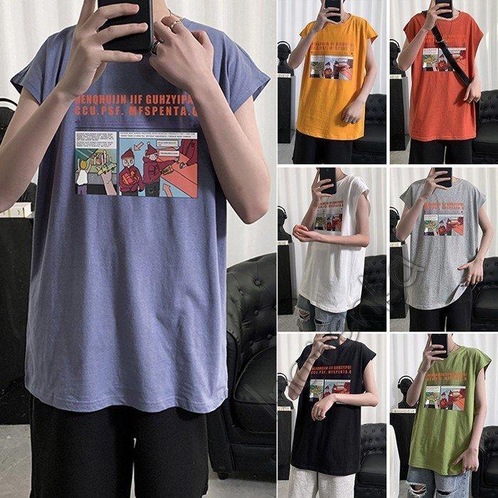 スリーブレス Tシャツ メンズ ノースリーブ 綿100 タンクトップ カットソー おしゃれ 大きいサイズあり
