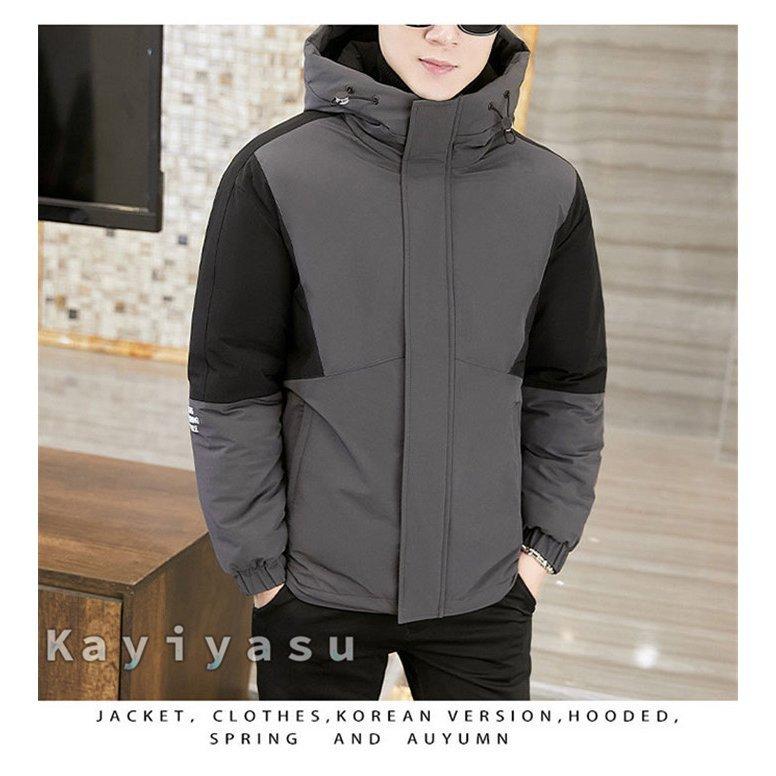 ダウンコート メンズ 中綿コート 中綿ジャケット アウター ハーフコート カジュアル スポーツ 通勤 フード付き ゆったり 配色 男性用 防寒 防風 冬 最大85 オフ