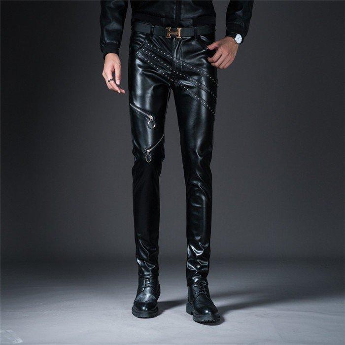 レザーパンツ メンズ スキニーパンツ 裏起毛 バイクパンツ ライダースパンツ 革パン ロングパンツ 皮パン 男性用 スリム 通気 暖かい 人気定番