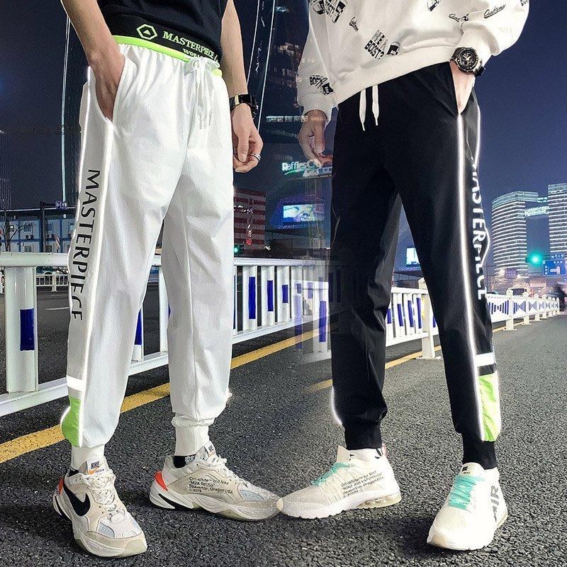 ジョガーパンツ メンズ イージーパンツ プリント アメカジ 秋春冬 蛍光 反射 カジュアル ストレッチ お洒落 カッコイイ ヒップホップ スポーツウェア ゆったり 25 Off