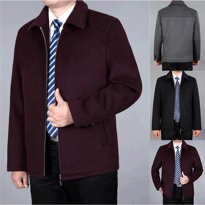 ウールコート ビジネスコート メンズ オシャレ ラシャ 防寒着 アウター 冬 秋 紳士服 かっこいい メルトンコート ジップアップ 人気ショップ
