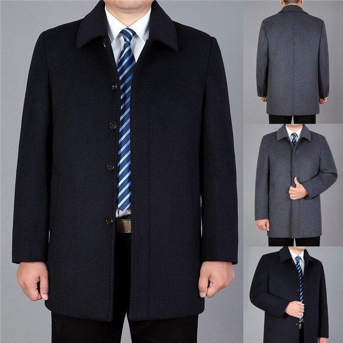 ステンカラーウールコート メンズ ビジネス 年配 アウター 冬 秋 オシャレ ウールコート ロングコート ラシャ 防寒着 紳士服 かっこいい 世界的に