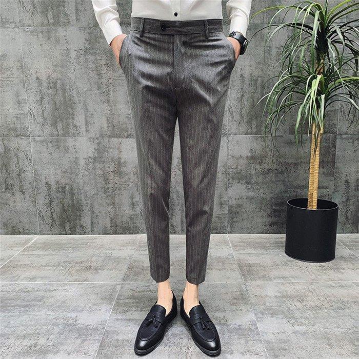 テーパードパンツ メンズ 夏用 スラックス チノパン スーツパンツ 縦縞 スリム スキニー 九分丈 紳士服 美脚 おしゃれ 最大52 オフ