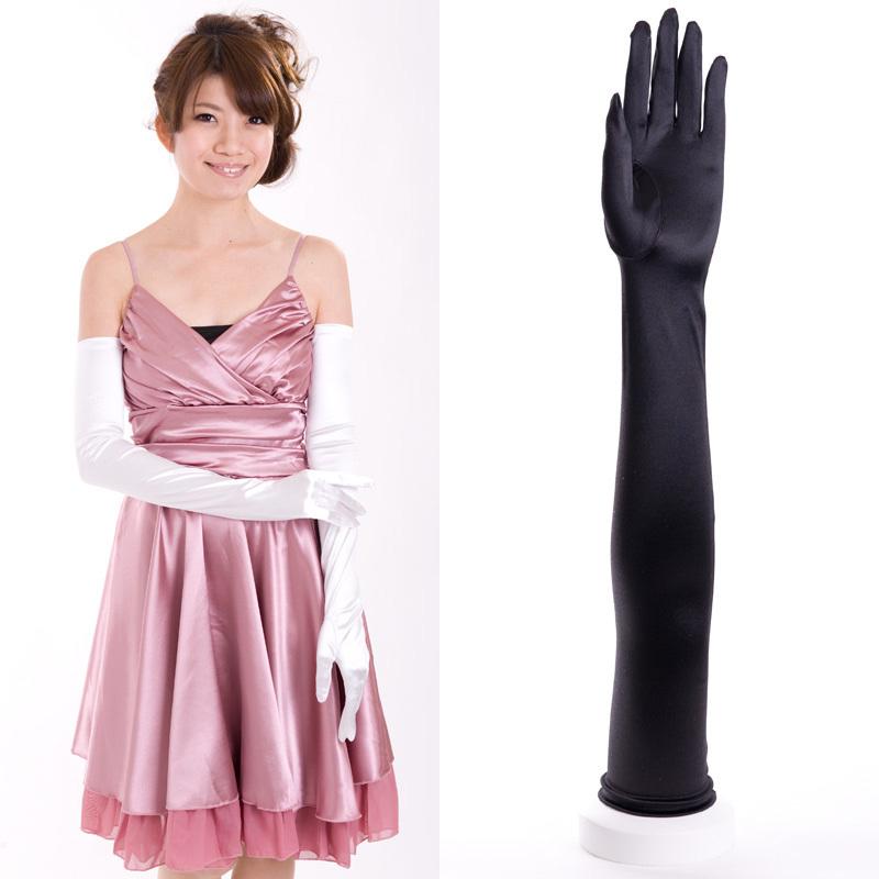 aurora(ファッション) サテン超ロンググローブ 日本製 約60cm