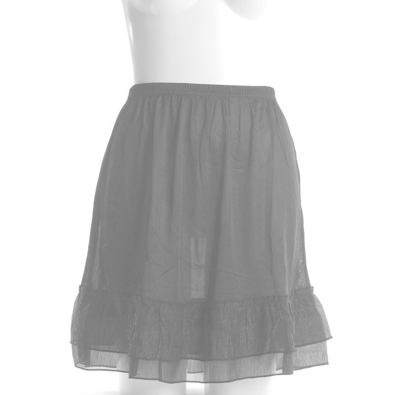 ペチスカート ラメ無地 フリル ペチコート 無地 サテン 透け防止 S M L  