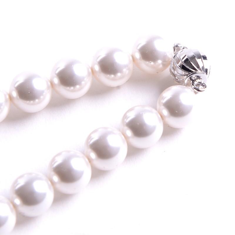 ホワイトパールネックレス 約40cm aurora スワロフスキーパールネックレス 8mm ホワイトパール650 全長