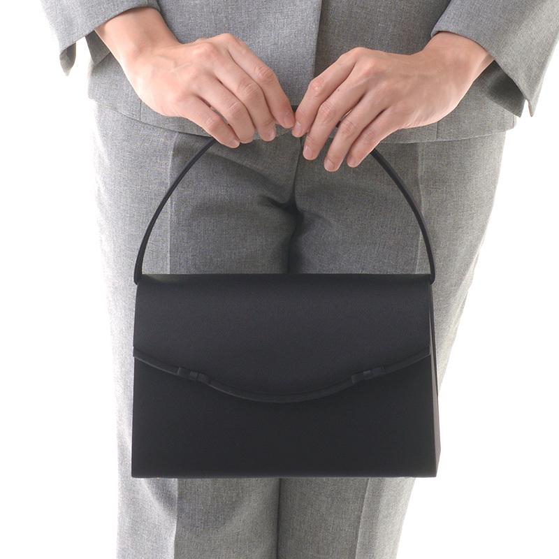 aurora ブラック フォーマルバッグ 日本製 ツインリボン はっ水 撥水