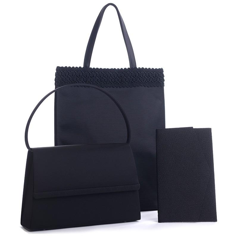 aurora ブラック フォーマルバッグ サブバッグ 袱紗 日本製3点セット