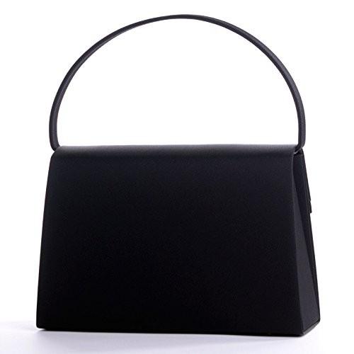 aurora ブラック フォーマルバッグ 日本製 大きめ ラウンドかぶせ裏地