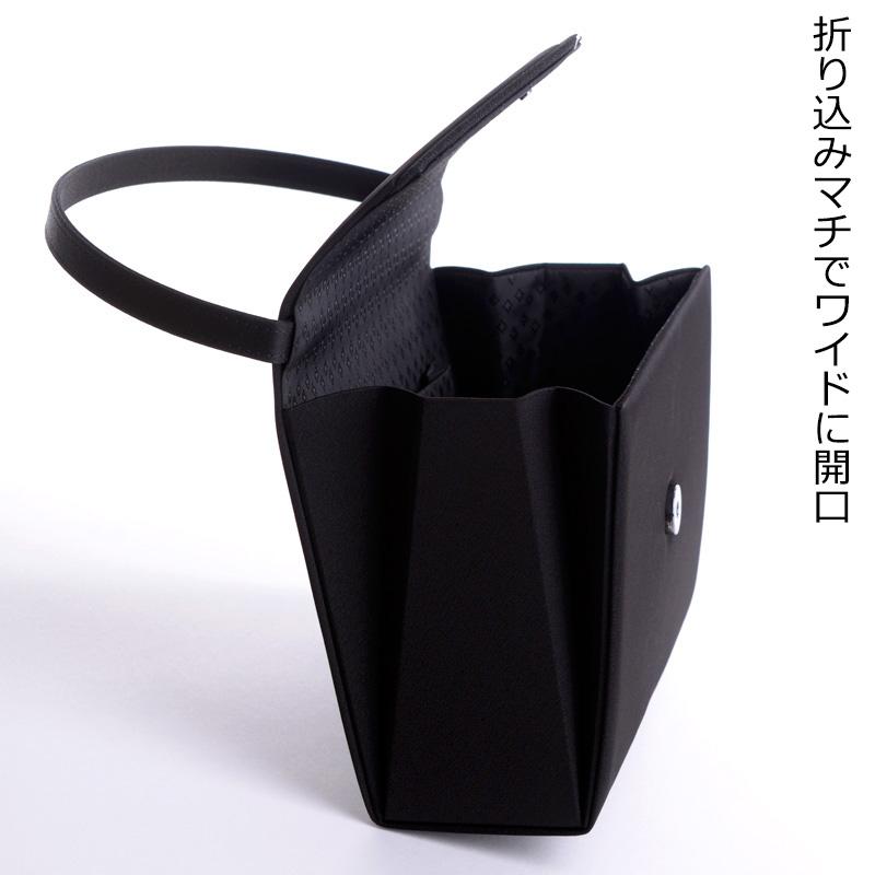 aurora ブラック フォーマルバッグ 日本製 大きめ ラウンドかぶせ裏地