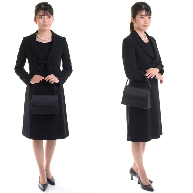 aurora ブラック フォーマルバッグ グログラン 日本製 黒 撥水 はっ水