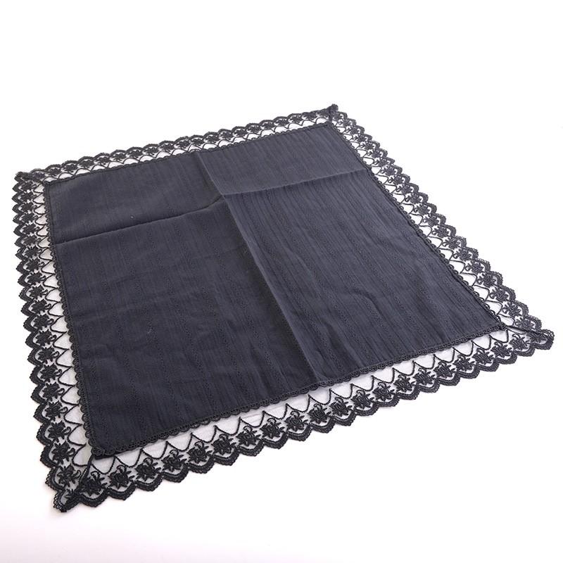 aurora ブラックフォーマルひざかけ レース婦人用大判ハンカチ