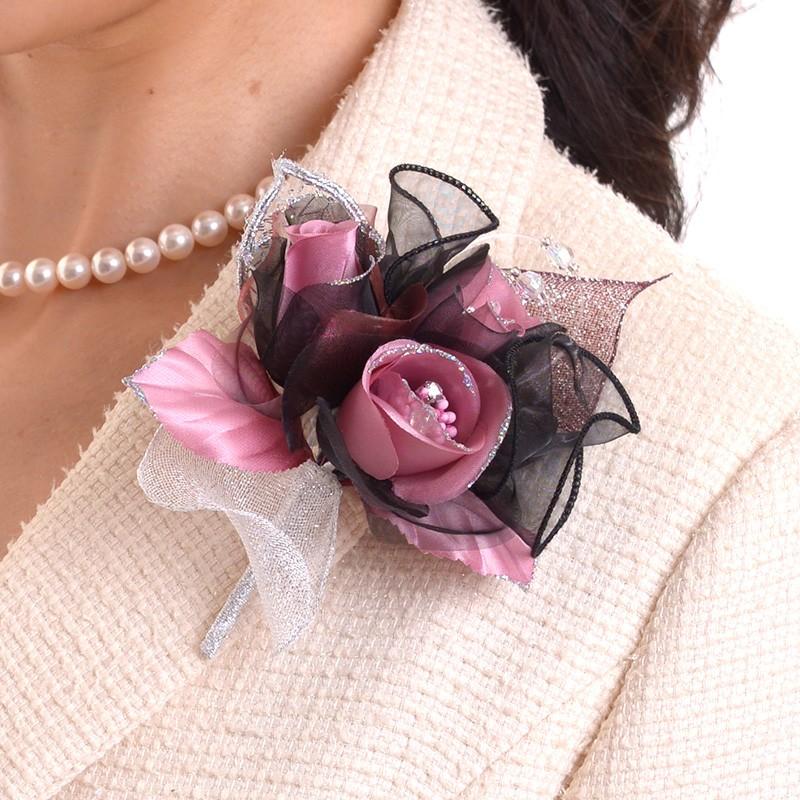 aurora コサージュ 日本製 サテン3花薔薇290 入学式 入園式 卒業式 卒