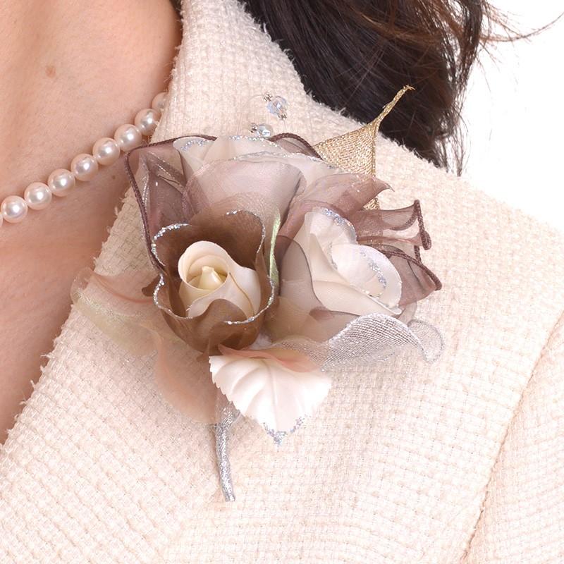 aurora コサージュ 日本製 サテン3花薔薇290 入学式 入園式 卒業式 卒
