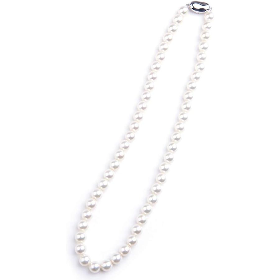 aurora 花珠高級オーロラ本貝 8mm パールネックレス ビーンズクラスプ