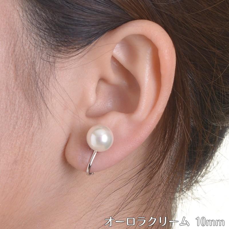 aurora 高級花珠オーロラ本貝パールピアス 10mmチタンポスト 日本製 