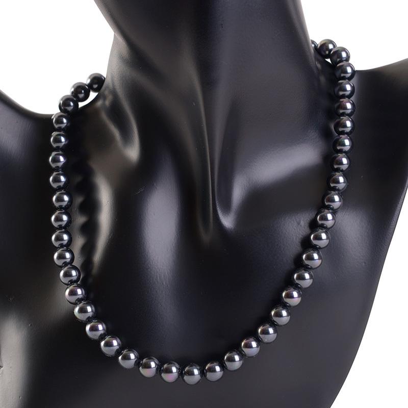 aurora 高級8mm南洋黒蝶花珠オーロラ本貝パールネックレス タヒチ黒蝶