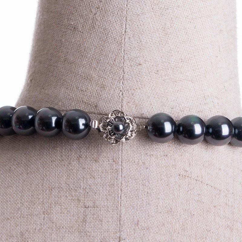 aurora(ファッション) 高級12mm花珠南洋黒蝶オーロラ本貝パール